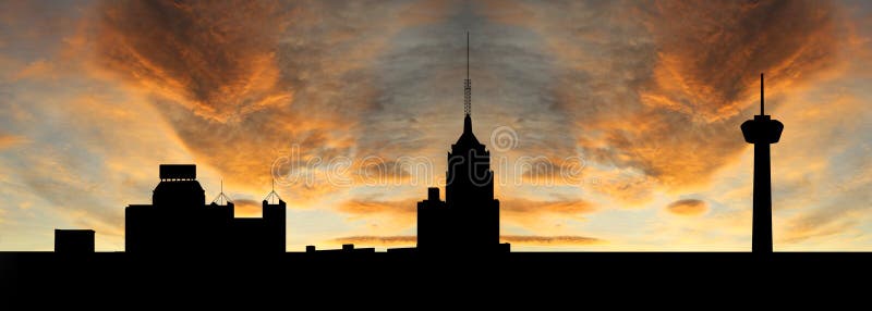 San Antonio am Sonnenuntergang stock abbildung San Antonio am Sonnenuntergang stock abbildung