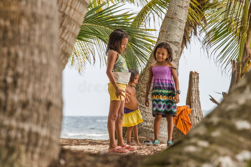 San Blas Islands kids stock image San Blas Islands kids stock image