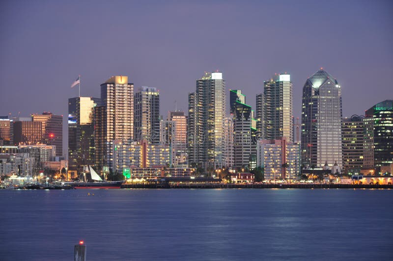 San Diego at dusk royalty free stock photography