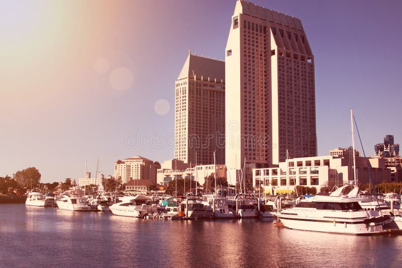 San diego harbor during evening sun