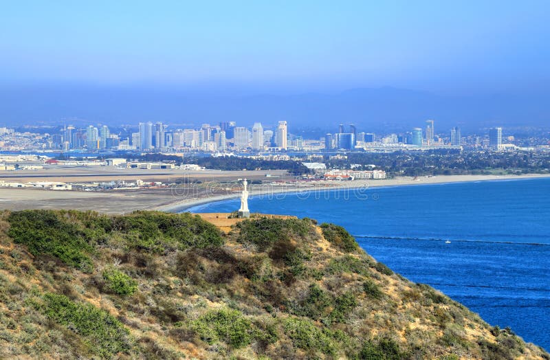 San Diego Kalifornien från Cabrillo den nationella monumentet på Point Loma arkivfoto San Diego Kalifornien från Cabrillo den nationella monumentet på Point Loma arkivfoto