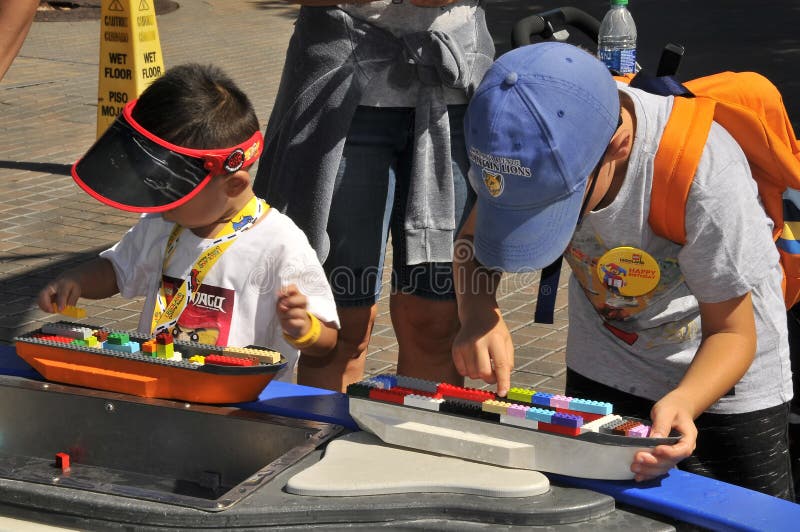 SAN DIEGO, USA - September 23 2019: Kids playing at Legoland resort California