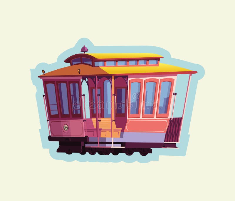 San Francisco Cable Car Vector Illustration Stock Vector Illustration