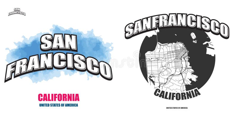 San Francisco, California, due materiali illustrativi di logo illustrazione vettoriale San Francisco, California, due materiali illustrativi di logo illustrazione vettoriale