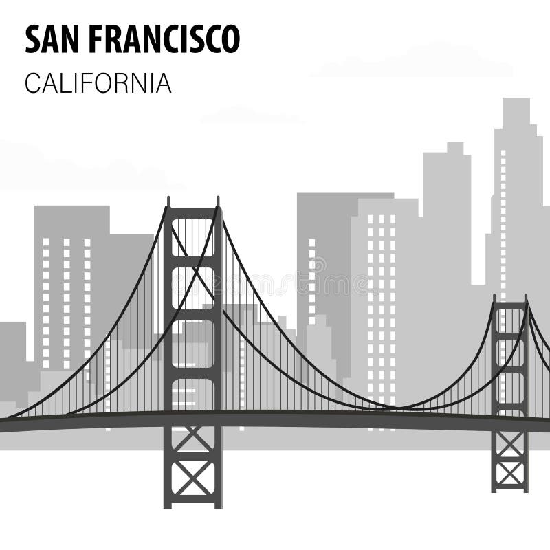 San Francisco Cityscape Monochrome Illustration royalty free illustration San Francisco Cityscape Monochrome Illustration royalty free illustration