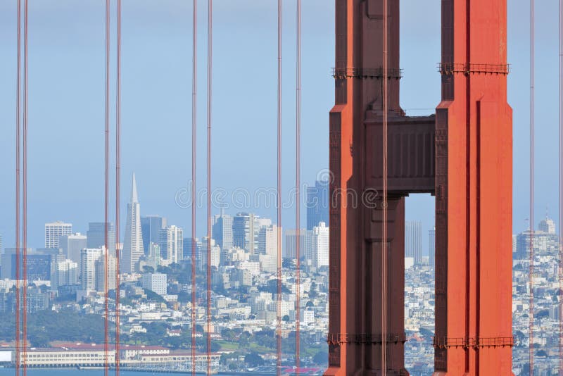 San Francisco horisont till och med Golden Gate royaltyfri fotografi San Francisco horisont till och med Golden Gate royaltyfri fotografi