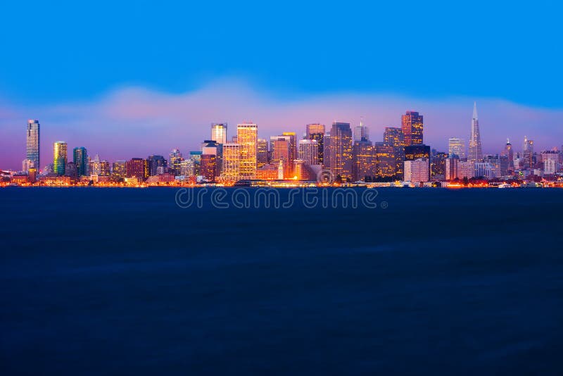 San Francisco at night stock images