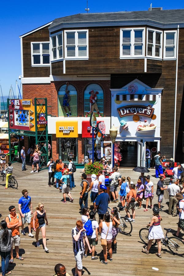 Pier 39 at Fisherman`s Wharf in San Francisco Editorial Stock