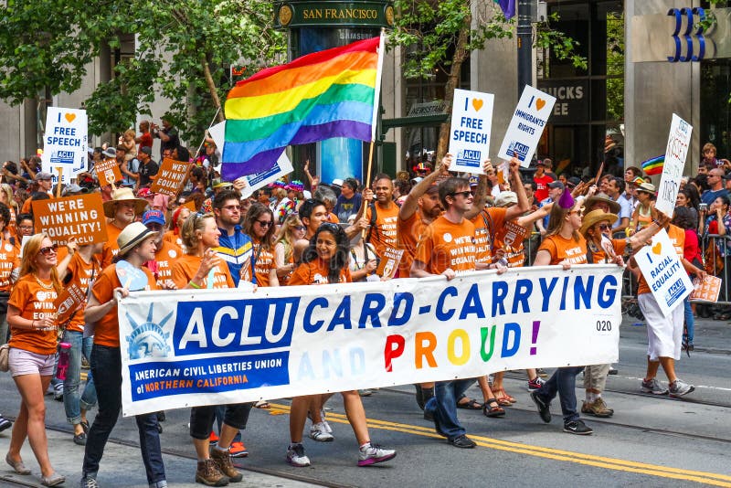 San Francisco Pride Parade ACLU di California del Nord fotografia stock San Francisco Pride Parade ACLU di California del Nord fotografia stock