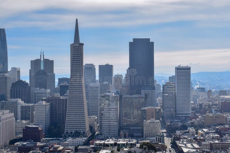 San Francisco Skyline - Financieel District royalty-vrije stock afbeelding San Francisco Skyline - Financieel District royalty-vrije stock afbeelding