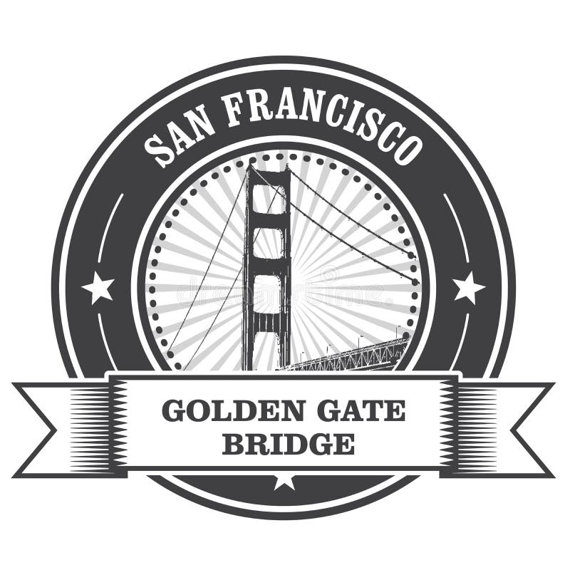 San Francisco symbol - Golden Gate Bridge royalty free illustration San Francisco symbol - Golden Gate Bridge royalty free illustration