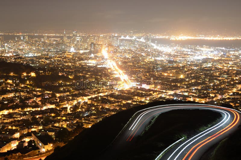 San Francisco Twin Peaks stock photo. Image of twin, hill 39314324