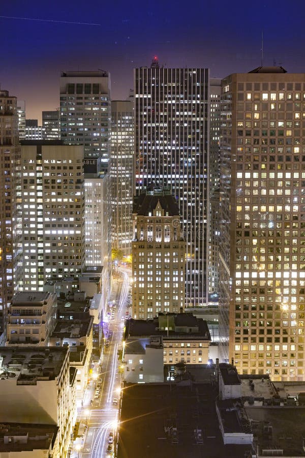 Aerial of San Francisco by Night Editorial Image - Image of beautiful ...