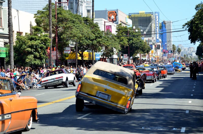 San Fransisco karnawału 2014 Uroczysta parada W misja okręgu fotografia stock