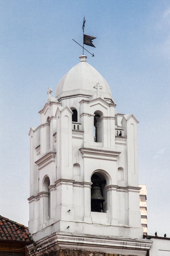 The tower of San Francisco Church in downtown Bogota, Colombia. The tower of San Francisco Church in downtown Bogota, Colombia.