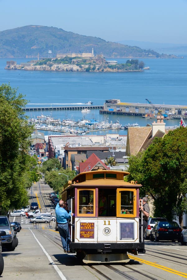 San Francisco Cable Car and Alcatraz. San Francisco Cable Car and Alcatraz