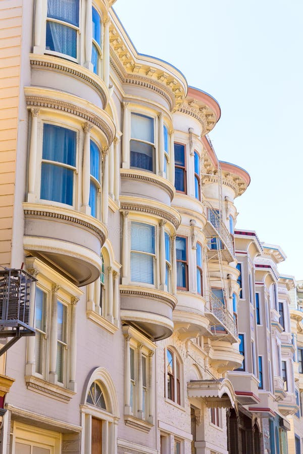 San Francisco Victorian houses near Washington Square California USA. San Francisco Victorian houses near Washington Square California USA