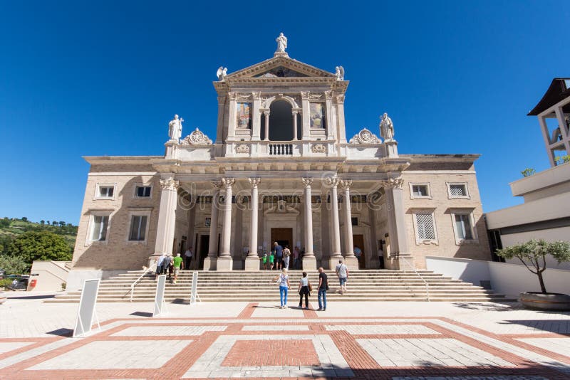 San Gabriele dell'Addolorata in Abruzzo church front view. San Gabriele dell'Addolorata in Abruzzo church front view