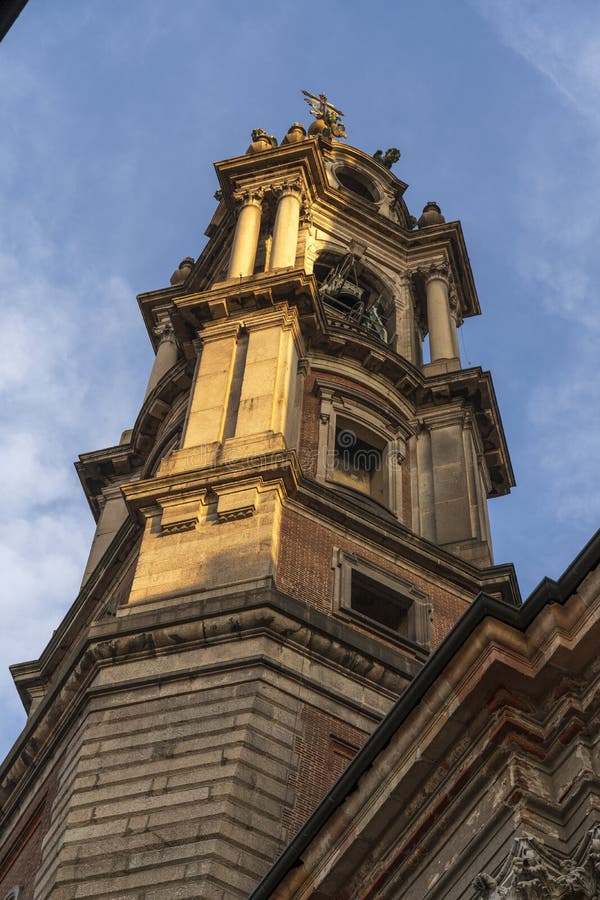 SAN GAUDENZIO BASILICA DOME AND HISTORICAL BUILDINGS IN NOVARA IN ITALY. San Gaudenzio church in Novara city, Piedmont, Italy