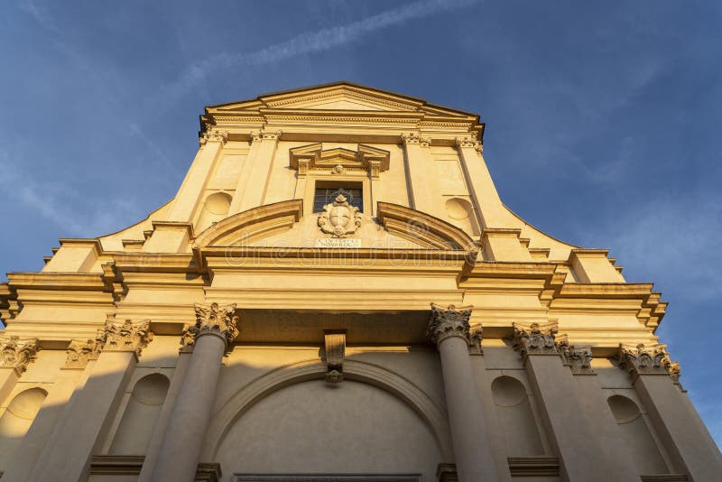 SAN GAUDENZIO BASILICA DOME AND HISTORICAL BUILDINGS IN NOVARA IN ITALY. San Gaudenzio church in Novara city, Piedmont, Italy