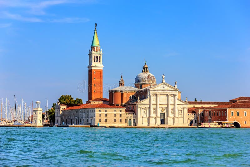 San Giorgio Maggiore Island in the Lagoon of Venice, Italy Stock Image ...
