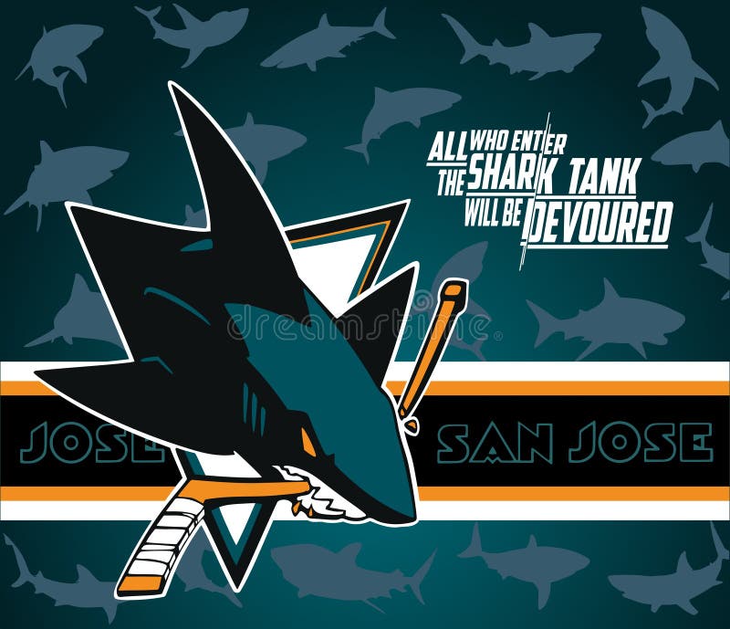 San Jose Sharks logo.NHL. editorial stock image. Illustration of