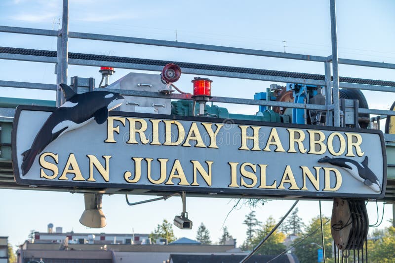 SAN JUAN ISLANDS, WA - AUGUST 15, 2017: Friday Harbor sigh, San