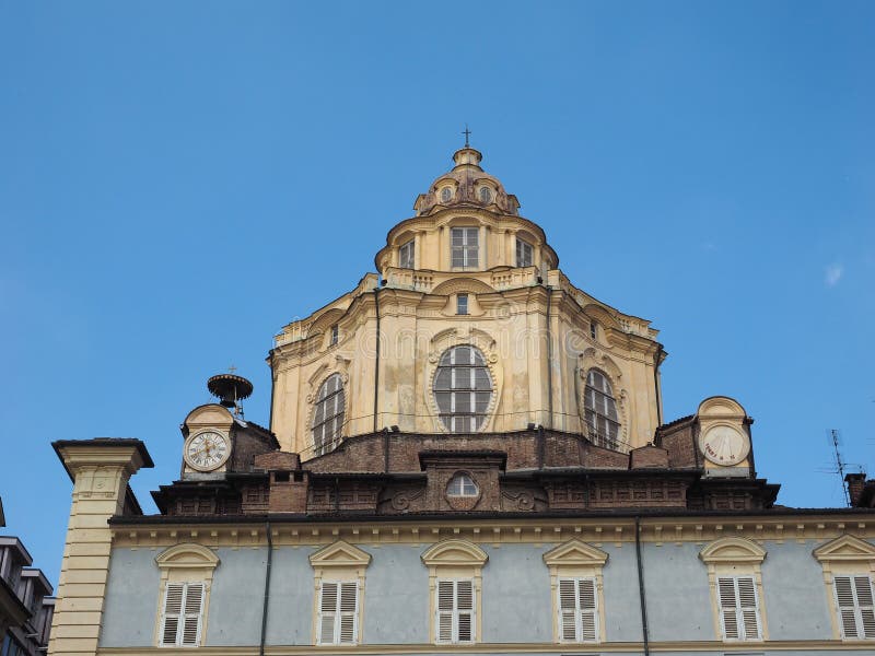 San Lorenzo Church in Turin Stock Photo - Image of church, architecture ...