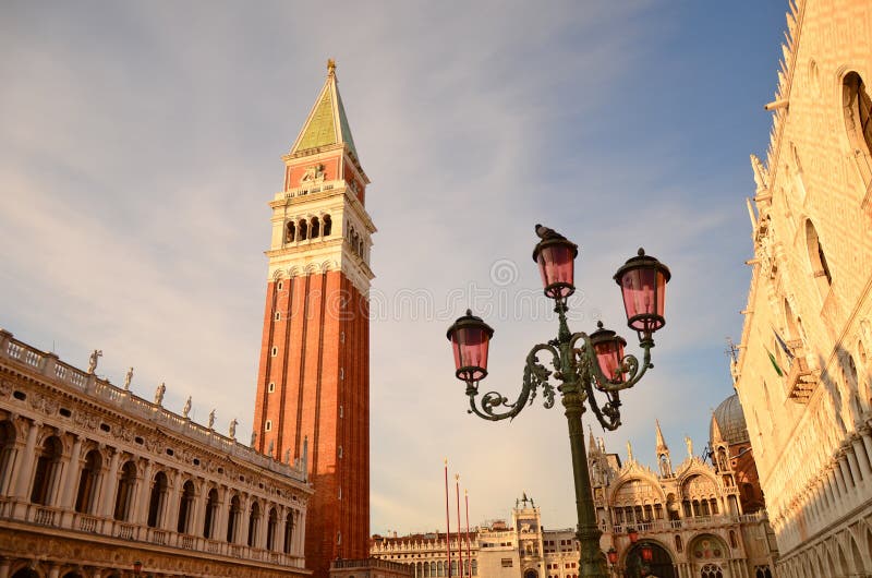 San Marco square on sunset, Venice, Italy