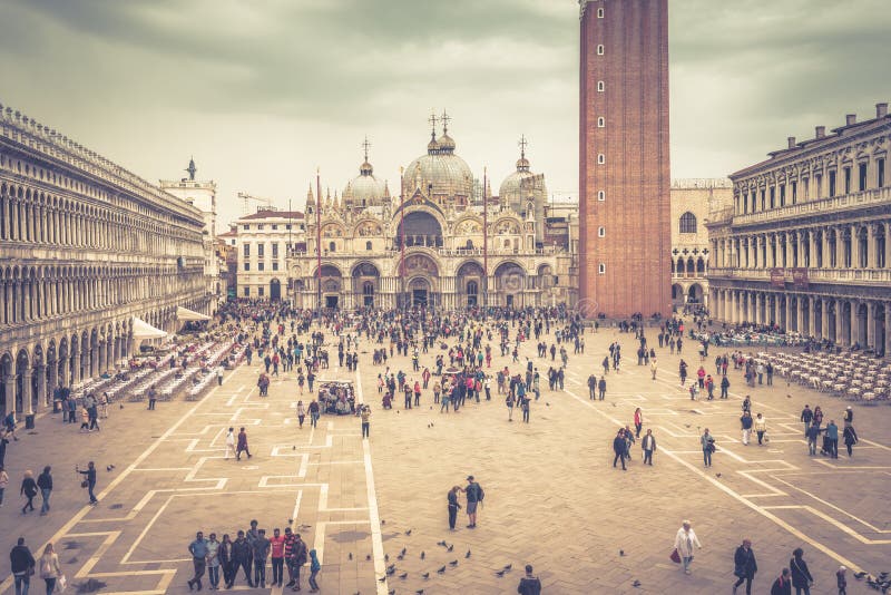 San Marco or St Mark`s square in Venice