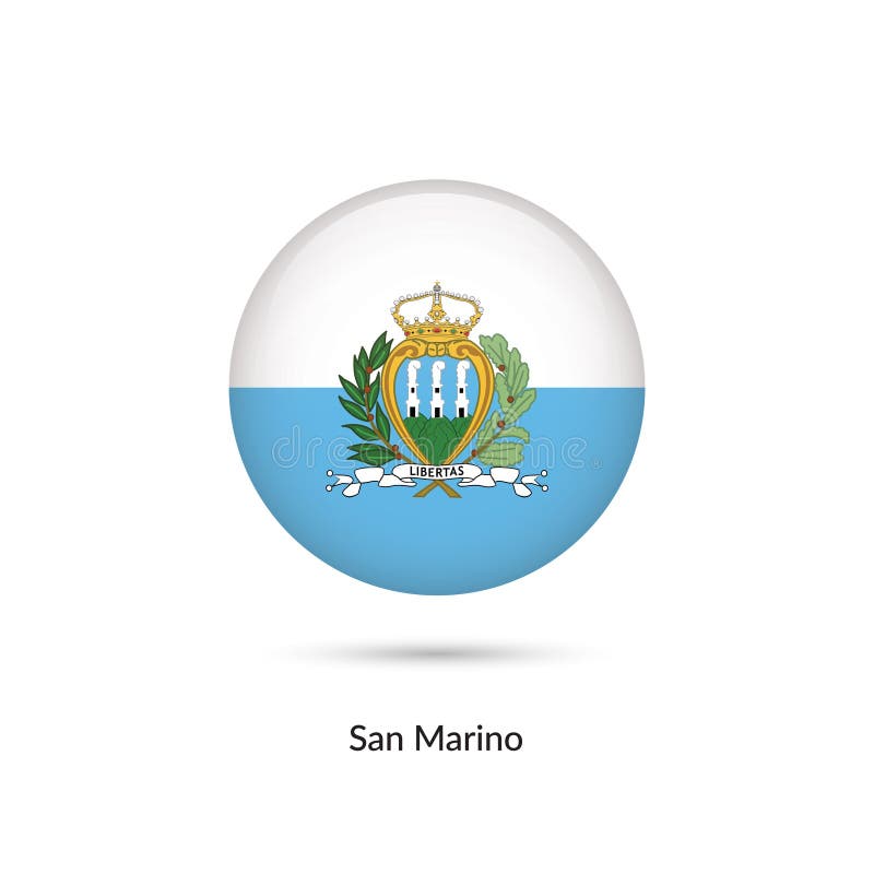 Download San Marino Flag - Round Glossy Button Stock Vector - Illustration of europe, button: 116207347