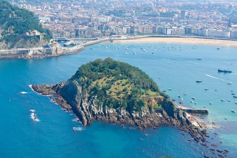 The Concha gulf in the city of San Sebastian, Spain