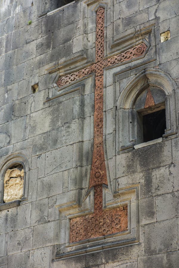 Sanahin Monastery in Armenia, Fragments of old historic walls wi stock photo Sanahin Monastery in Armenia, Fragments of old historic walls wi stock photo