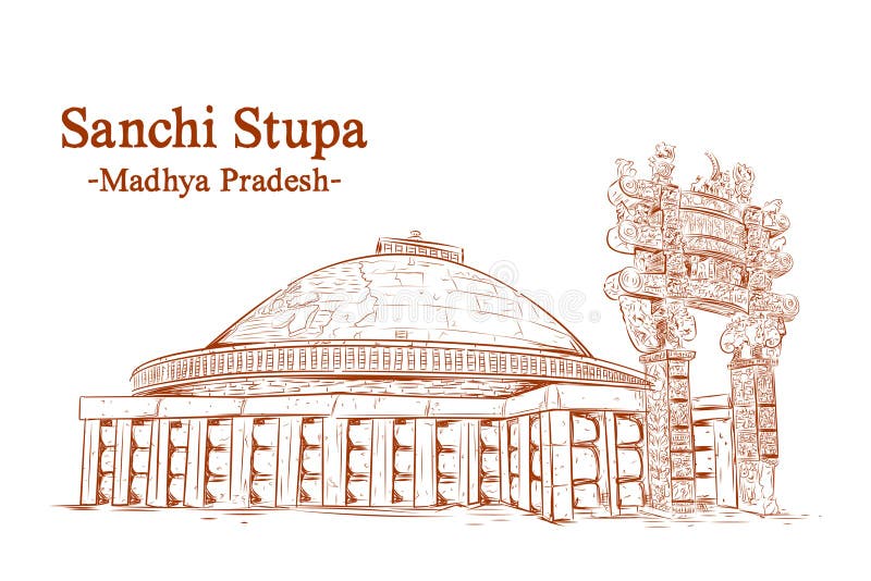 Sachi Stupa Drawing II How to draw Sanchi Stupa step by step. - YouTube