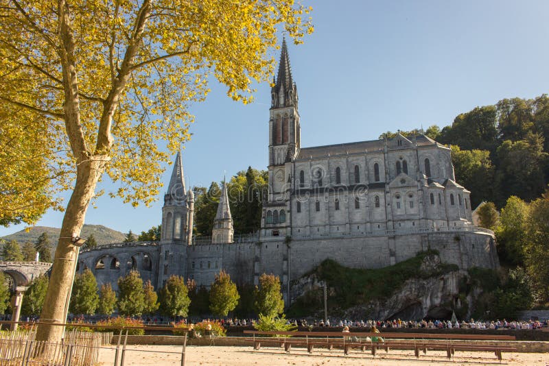 Sanctuary of Our Lady in Lourdes, France. Famous Religious Centre of ...