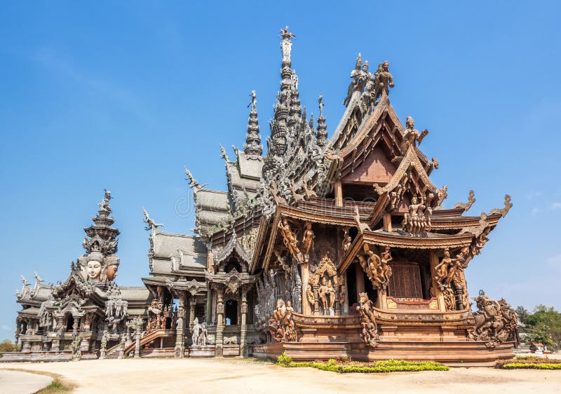 Sanctuary of Truth in Pattaya, Thailand royalty free stock photography Sanctuary of Truth in Pattaya, Thailand royalty free stock photography