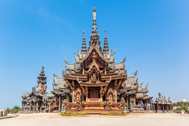 Sanctuary of Truth in Pattaya, Thailand royalty free stock photos Sanctuary of Truth in Pattaya, Thailand royalty free stock photos