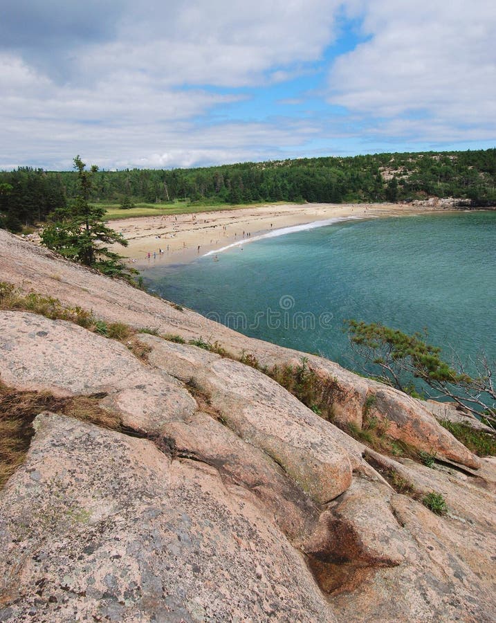 Granite cliffs overlooking Sand Beach -Acadia National Park, Maine. Granite cliffs overlooking Sand Beach -Acadia National Park, Maine