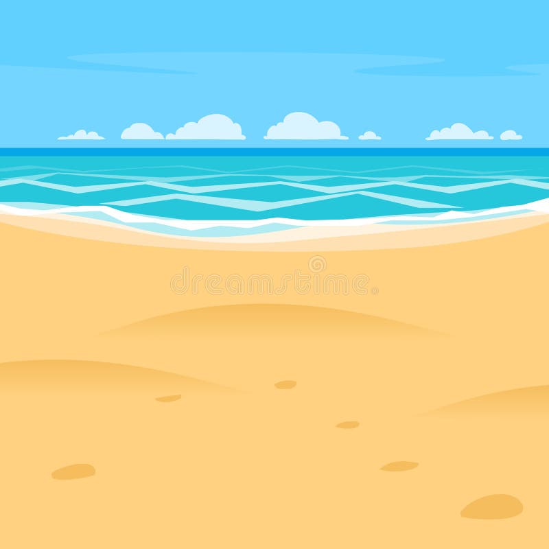Sand Beach Simple Cartoon Style Background. Sea Shore View Stock Vector - Illustration of blue, beach: 133814959 Sand Beach Simple Cartoon Style Background. Sea Shore View Stock Vector - Illustration of blue, beach: 133814959