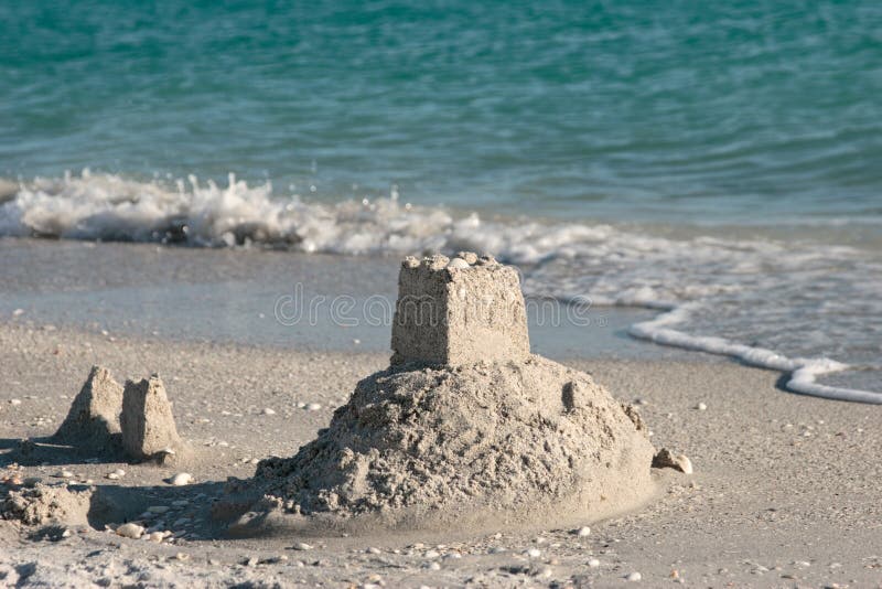 Sand castle on the beach