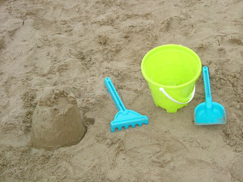 Sand castle and tools