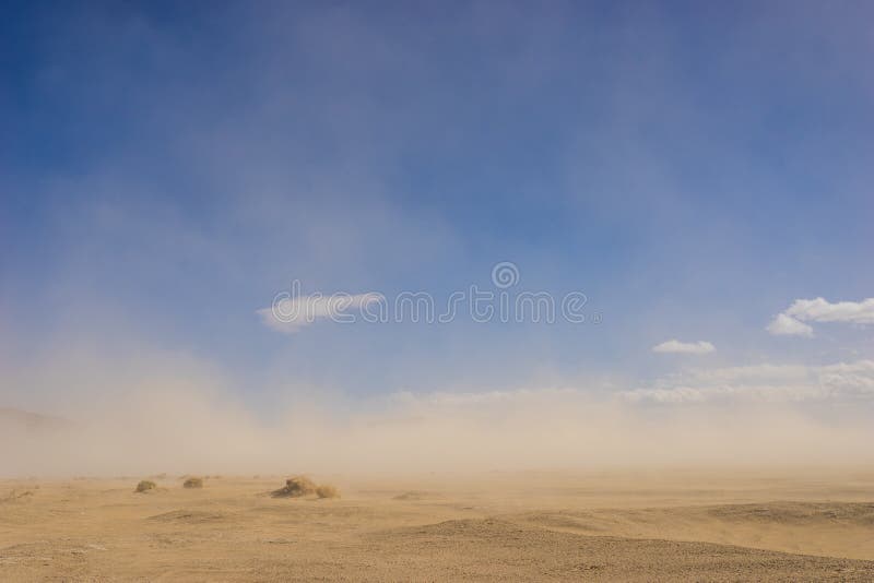 Sand Desert in Wind Storm stock photography