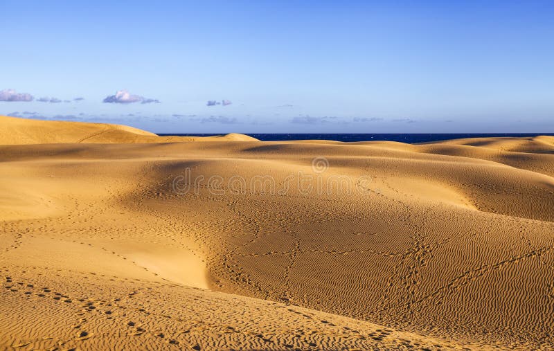 Sand dunes of maspalomas stock image. Image of wind, walk 35033039