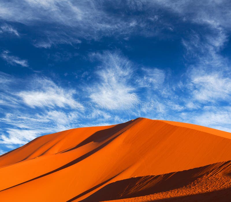 Sand Dunes in Sahara Desert in Africa Stock Photo - Image of absence ...