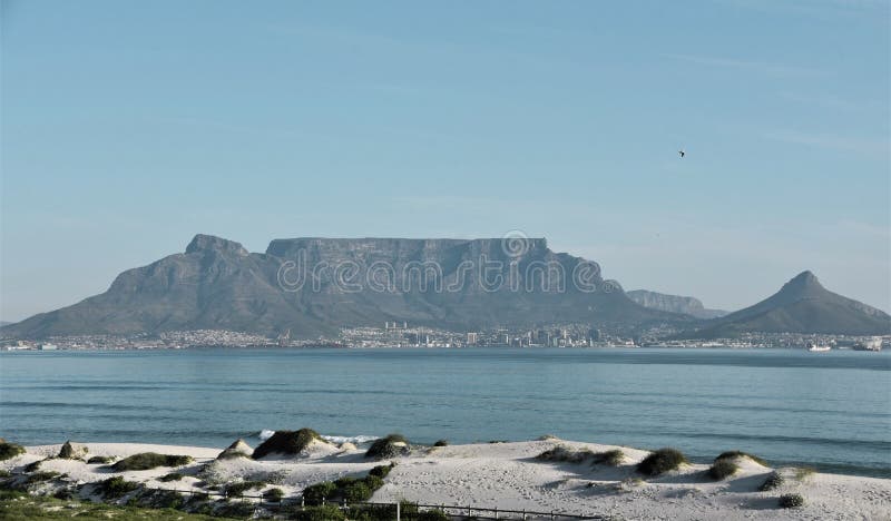 Sand dunes and Table Mountain