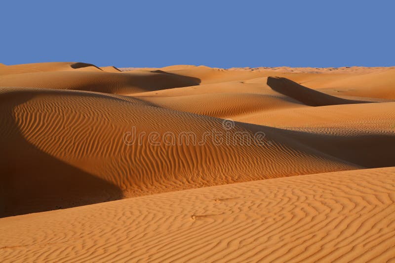 Sand dunes in the Wahiba Sands desert in Oman stock photography Sand dunes in the Wahiba Sands desert in Oman stock photography