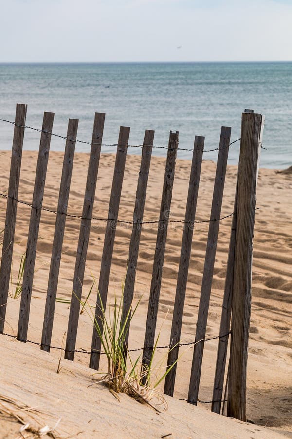 Sand Fence on Beach in Nags Head, North Carolina Stock Image Image of