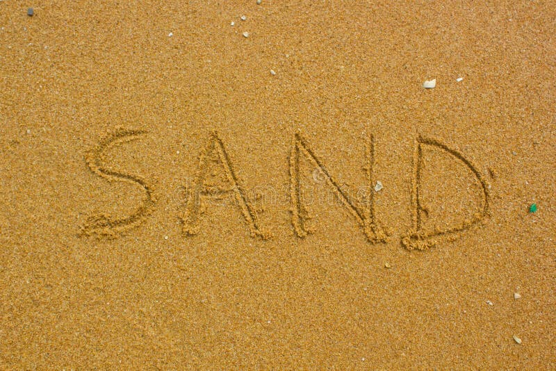 Sand Handwritten on the Beach Stock Photo - Image of alphabet, texture