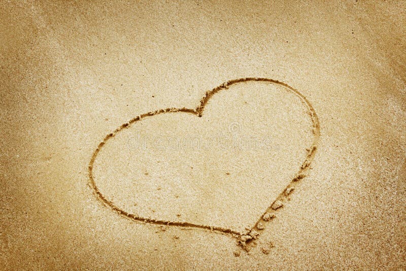 Sand heart stock photo. Image of coastline, tranquil 14949874