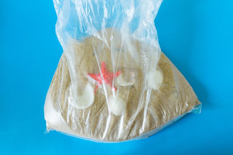 Sand inside plastic bag stock photo. Image of rubbish 162795192